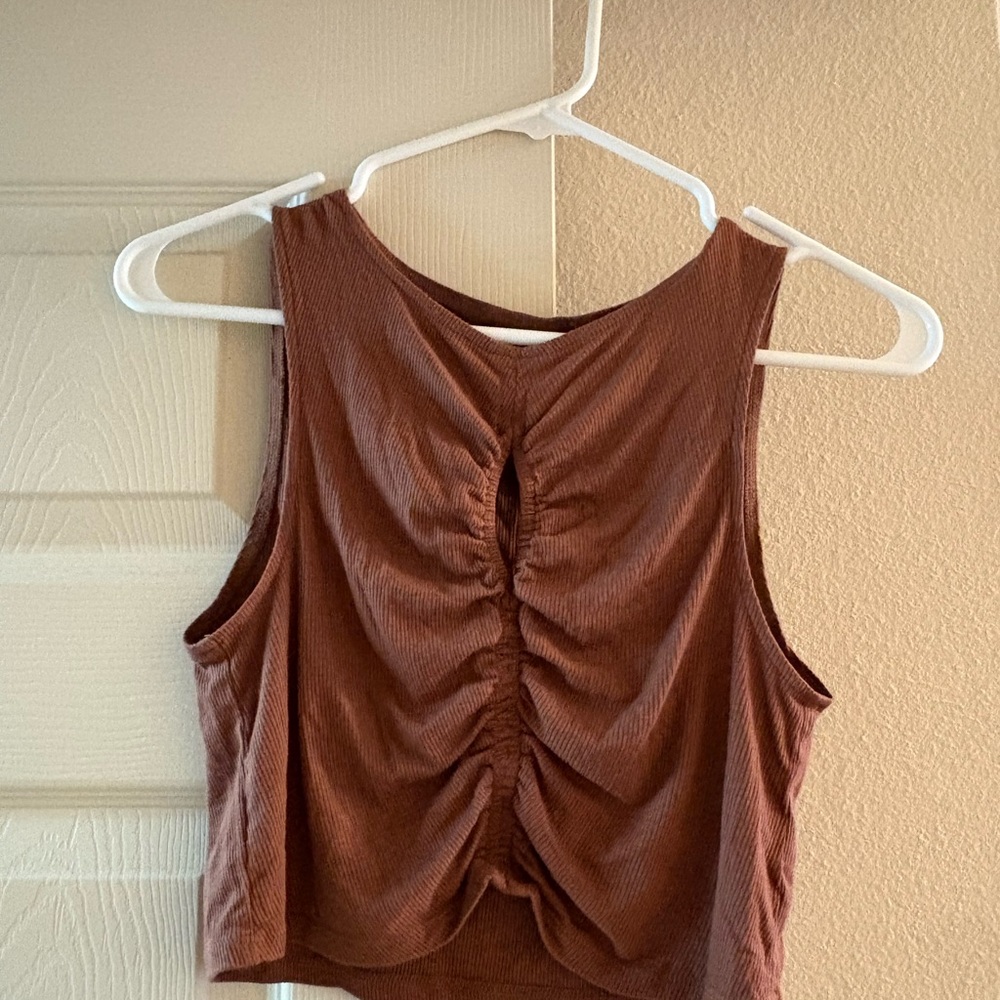 PacSun Chocolate Ruched Tank Top
